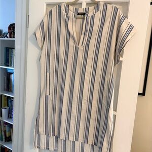 Striped Blue and White Women's Resortwear Dress